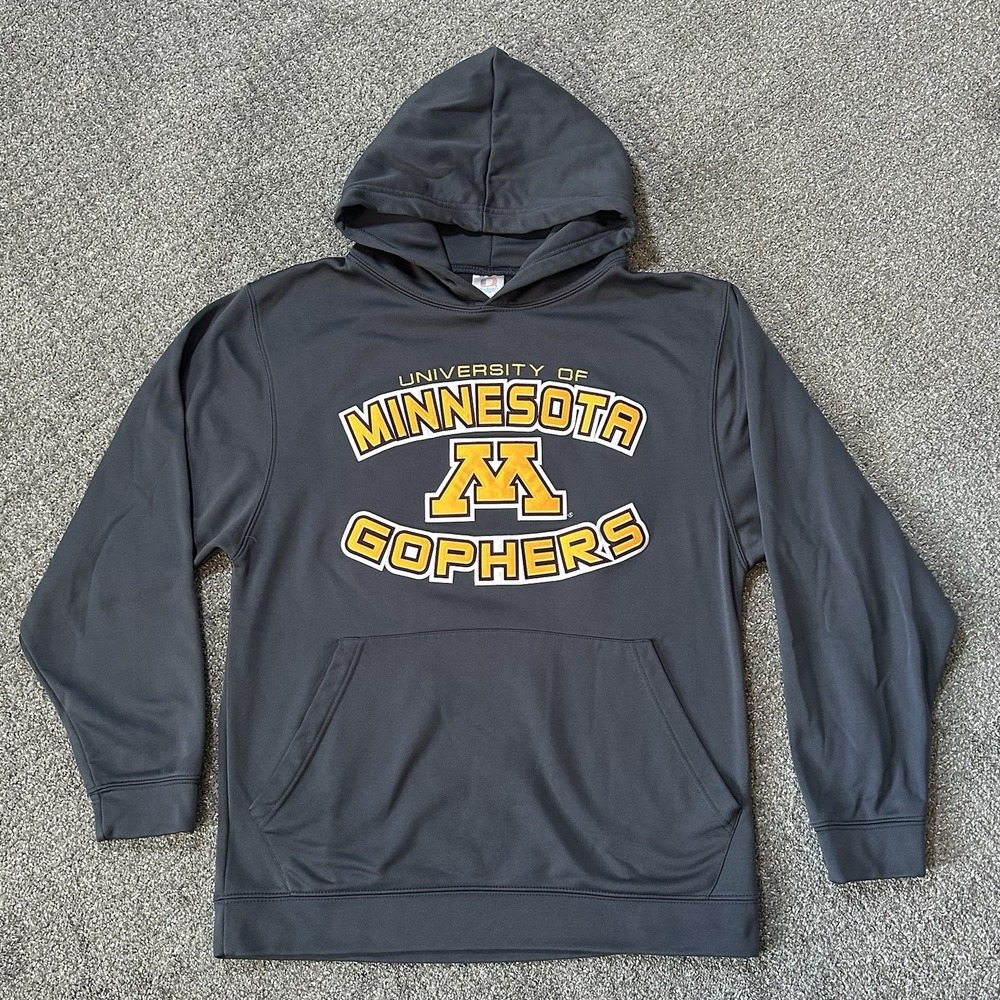 Minnesota Golden Gophers Hoodie Small Gray Embroidered Pullover